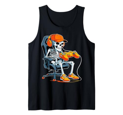 Halloween Skelett Gamer Video Gaming Jungen Herren Kinder Tees Tank Top Halloween Skelett Gamer Video Gaming Jungen Herren Kinder Tees Tank Top von Halloween Skeleton Gamer Tees for Kids and Men