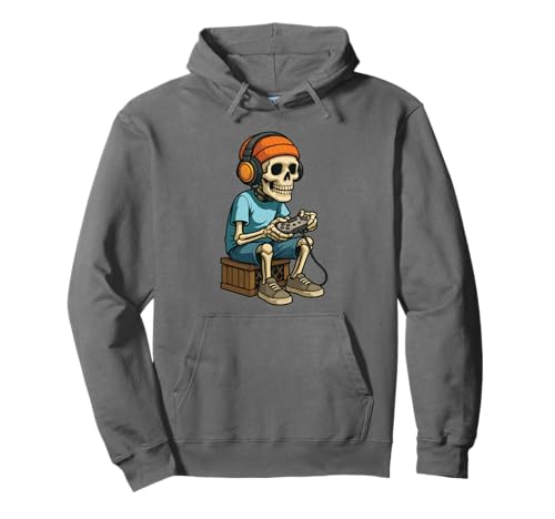Halloween Skelett Gamer Video Gaming Bruh Jungen Kinder Mädchen Pullover Hoodie von Halloween Skeleton Gamer Video Gaming Boys Kids