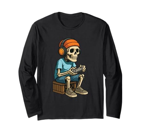 Halloween Skelett Gamer Videospiele für Jungen Herren Kinder Langarmshirt Halloween Skelett Gamer Videospiele für Jungen Herren Kinder Langarmshirt von Halloween Skeleton Gamer Video Gaming Tee Shirts