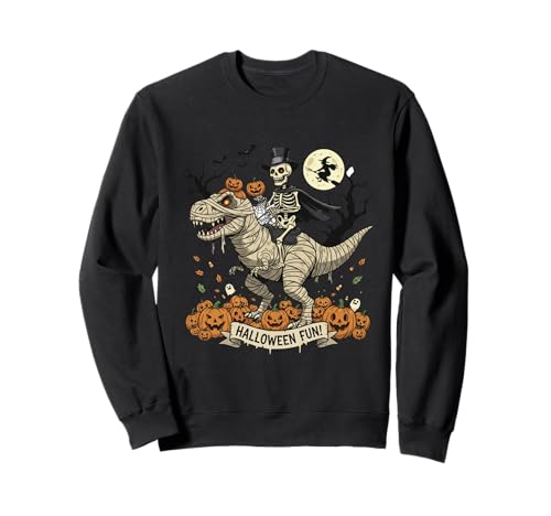 Halloween Skelett Reiten Mama Dinosaurier Kürbis Trex Sweatshirt Halloween Skelett Reiten Mama Dinosaurier Kürbis Trex Sweatshirt von Halloween Skeleton Riding Mummy Dinosaur
