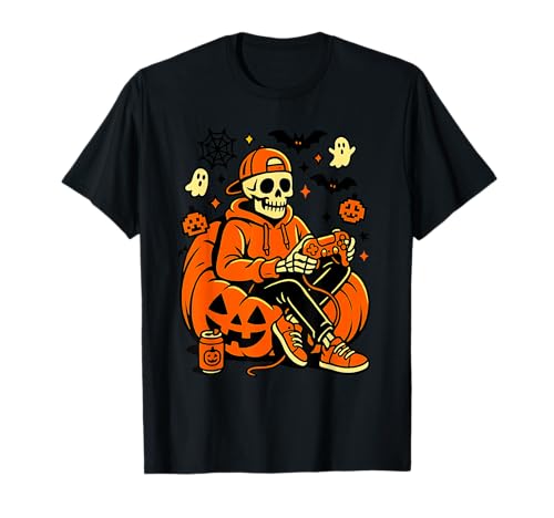 Skelett Halloween Skelett Gamer Video Gaming Jungen Herren Kinder T-Shirt Skelett Halloween Skelett Gamer Video Gaming Jungen Herren Kinder T-Shirt von Halloween Skeleton shirts for gamers