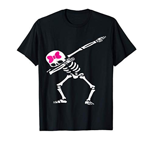 Tupfendes Skelett Mädchen Halloween Skelett Kostüm T-Shirt Tupfendes Skelett Mädchen Halloween Skelett Kostüm T-Shirt von Halloween Skelett Kostüme