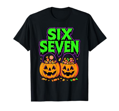Six Seven Halloween 6-7 Lustiger Teenager-Slang Fall Rizz Spaß für Kinder T-Shirt Six Seven Halloween 6-7 Lustiger Teenager-Slang Fall Rizz Spaß für Kinder T-Shirt von Halloween Slang HQ