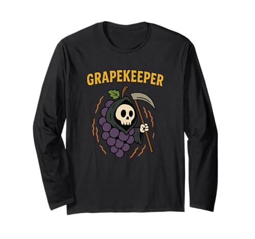 Grapekeeper Cute Grim Reaper Halloween Costume Men Women Kid Langarmshirt Grapekeeper Cute Grim Reaper Halloween Costume Men Women Kid Langarmshirt von Halloween Spooky Fruit Costumes