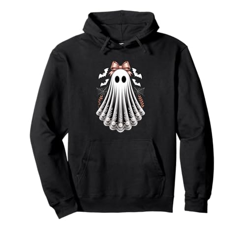 Spitze Geist Kokette Schleife Frauen Mädchen Halloween Kostüm Pullover Hoodie von Halloween Spooky Lace Ghost