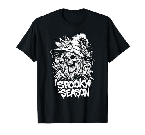 Gruselige Jahreszeit Hexe Schädel Halloween Kostüm für Damen & Mädchen T-Shirt Gruselige Jahreszeit Hexe Schädel Halloween Kostüm für Damen & Mädchen T-Shirt von Halloween - Spooky Season