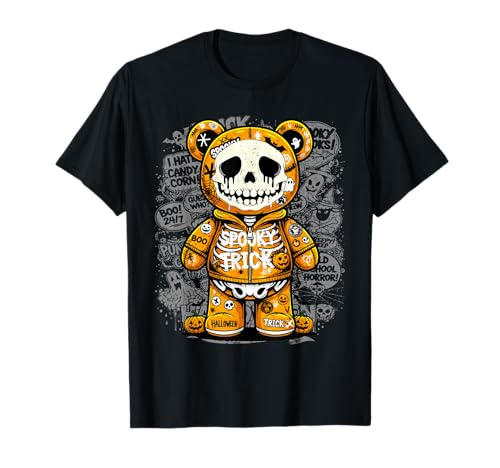 Gruseliger Skelett-Bär, Halloween-Graffiti-Kunst für Jungen und Kinder T-Shirt Gruseliger Skelett-Bär, Halloween-Graffiti-Kunst für Jungen und Kinder T-Shirt von Halloween - Spooky Skeleton Bear