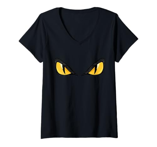Damen Halloween-Kostüm mit gruseligen Gruselaugen T-Shirt mit V-Ausschnitt Damen Halloween-Kostüm mit gruseligen Gruselaugen T-Shirt mit V-Ausschnitt von Halloween Spooky Tees Tm.