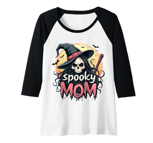 Damen Spooky Mom Hexe Halloween Spruch Raglan Damen Spooky Mom Hexe Halloween Spruch Raglan von Halloween Sprüche Kürbis Geist Geschenke