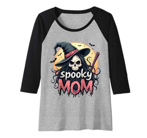 Damen Spooky Mom Hexe Halloween Spruch Raglan Damen Spooky Mom Hexe Halloween Spruch Raglan von Halloween Sprüche Kürbis Geist Geschenke
