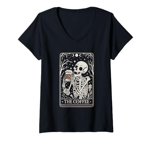 Damen Halloween Kostüm Geist Monster Spooky Skull Zombie T-Shirt mit V-Ausschnitt von Halloween TShirt Geister Spooky Monster Party