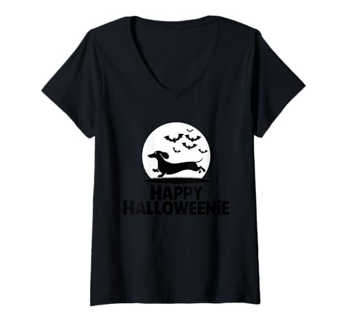 Damen Halloween Kostüm Geist Monster Spooky Skull Zombie T-Shirt mit V-Ausschnitt von Halloween TShirt Geister Spooky Monster Party