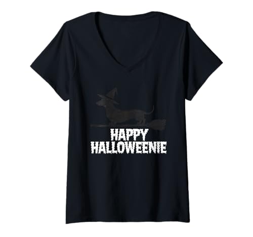 Damen Halloween Kostüm Geist Monster Spooky Skull Zombie T-Shirt mit V-Ausschnitt von Halloween TShirt Geister Spooky Monster Party
