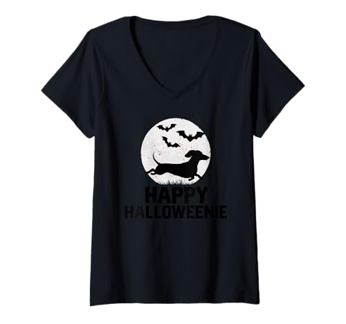 Damen Halloween Kostüm Geist Monster Spooky Skull Zombie T-Shirt mit V-Ausschnitt von Halloween TShirt Geister Spooky Monster Party