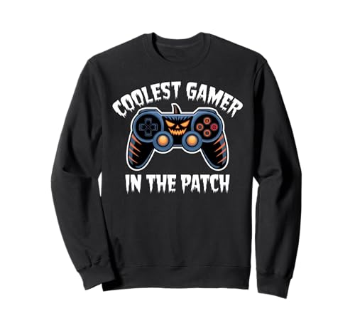COOLEST GAMER IN THE PATCH Halloween Theme Game controller Sweatshirt COOLEST GAMER IN THE PATCH Halloween Theme Game controller Sweatshirt von Halloween Theme Game jack-o-lantern's face scary.
