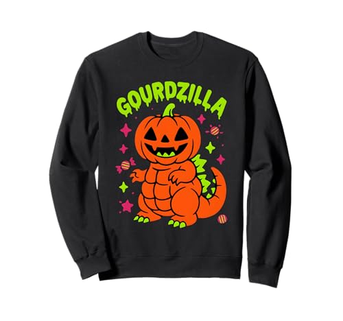 Gourdzilla Halloween Kürbis Japanisches Monster Kinder Jugend Junge Sweatshirt von Halloween Time Merch Store