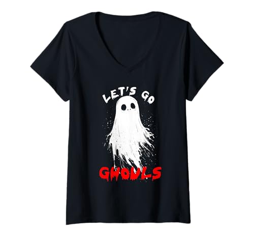 Damen Lass Uns Ghuls gehen - Halloween Party T-Shirt mit V-Ausschnitt Damen Lass Uns Ghuls gehen - Halloween Party T-Shirt mit V-Ausschnitt von Halloween Treats