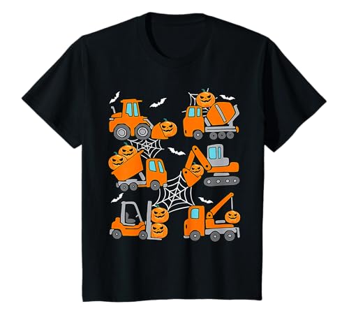 Kinder Kinder Halloween Bauwagen Kostüm Kleinkind Jungen T-Shirt von Halloween Trucks Pumpkin For Boys Toddler Kids