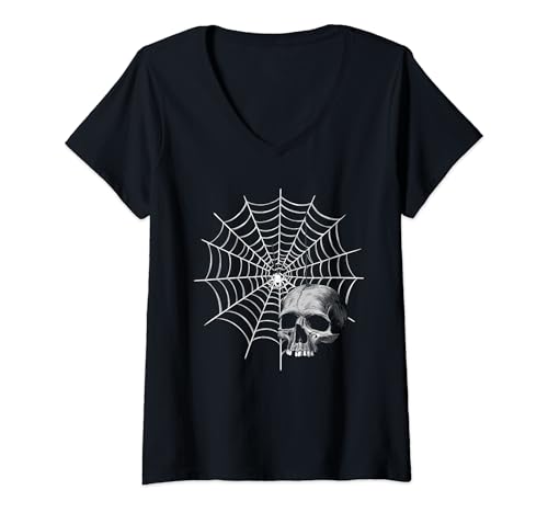 Damen Halloween Tshirt Spinne Scary Spooky Horror Party Costume T-Shirt mit V-Ausschnitt Damen Halloween Tshirt Spinne Scary Spooky Horror Party Costume T-Shirt mit V-Ausschnitt von Halloween Tshirt Spinne Party Feier Gruselig