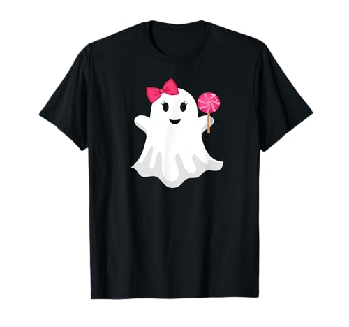 Cute Halloween Ghost Girl Lollipop Candy T-Shirt Cute Halloween Ghost Girl Lollipop Candy T-Shirt von Halloween Tshirt for Girls Kids