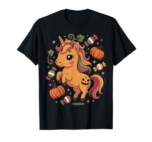 Halloween Einhorn Mädchen Kürbis Süßigkeiten Orange Niedlich Kinder T-Shirt Halloween Einhorn Mädchen Kürbis Süßigkeiten Orange Niedlich Kinder T-Shirt von Halloween Unicorn Tees NYC