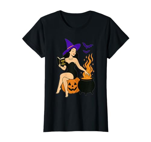 Hexe Kürbis Halloween Zaubersprüche Gruselige Jahreszeit Frauen T-Shirt Hexe Kürbis Halloween Zaubersprüche Gruselige Jahreszeit Frauen T-Shirt von Halloween WItch Pumpkin Spooky Season Women