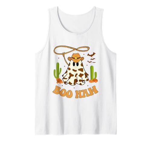 Halloween Western Cowboy Kostüm Geist Cowboy Boo Haw Kinder Tank Top von Halloween Western Cowboy Costume Ghost Cowboy Tees