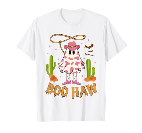 Boo Haw Funny Ghost Western Cowgirl Halloween Kostüm Damen T-Shirt Boo Haw Funny Ghost Western Cowgirl Halloween Kostüm Damen T-Shirt von Halloween Western Cowboy Costume Ghost Cowgirl Tee