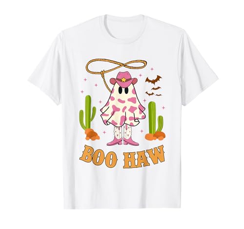 Boo Haw Funny Ghost Western Cowgirl Halloween Kostüm Damen T-Shirt Boo Haw Funny Ghost Western Cowgirl Halloween Kostüm Damen T-Shirt von Halloween Western Cowboy Costume Ghost Cowgirl Tee