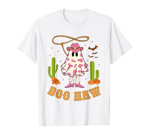 Boo Haw Ghost Western Cowboy Cowgirl Halloween Damen Kostüm T-Shirt Boo Haw Ghost Western Cowboy Cowgirl Halloween Damen Kostüm T-Shirt von Halloween Western Cowboy Costume Ghost Cowgirl Tee
