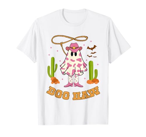 Boo Haw Ghost Western Cowboy Cowgirl Halloween Damen Kostüm T-Shirt Boo Haw Ghost Western Cowboy Cowgirl Halloween Damen Kostüm T-Shirt von Halloween Western Cowboy Costume Ghost Cowgirl Tee