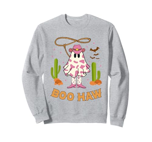 Boo Haw Ghost Western Cowboy Cowgirl Halloween Damen Mädchen Sweatshirt von Halloween Western Cowboy Costume Ghost Cowgirl Tee