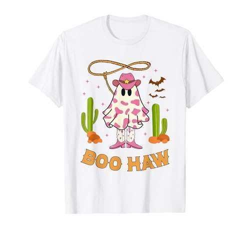 Boo Haw Ghost Western Cowboy Cowgirl Halloween Damen Mädchen T-Shirt Boo Haw Ghost Western Cowboy Cowgirl Halloween Damen Mädchen T-Shirt von Halloween Western Cowboy Costume Ghost Cowgirl Tee