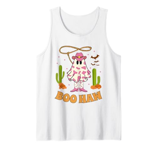 Boo Haw Ghost Western Cowgirl Halloween Kostüm Damen Groovy Tank Top Boo Haw Ghost Western Cowgirl Halloween Kostüm Damen Groovy Tank Top von Halloween Western Cowboy Costume Ghost Cowgirl Tee