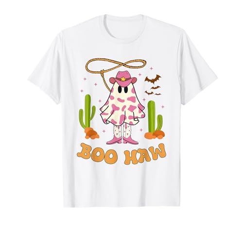 Boo Haw Ghost Western Cowgirl Halloween Kostüm für Damen T-Shirt Boo Haw Ghost Western Cowgirl Halloween Kostüm für Damen T-Shirt von Halloween Western Cowboy Costume Ghost Cowgirl Tee