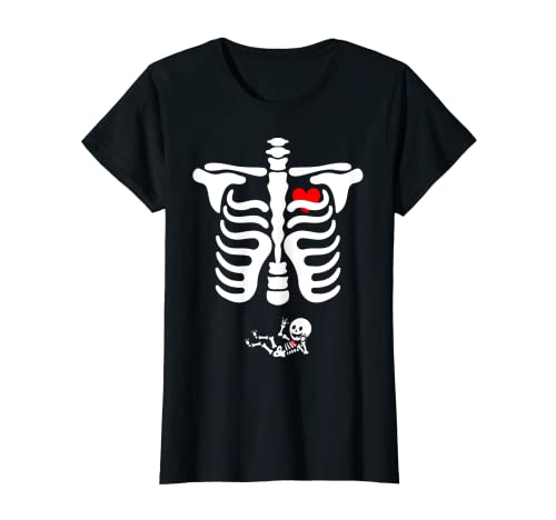 Damen Halloween Skelett Rippen mit Baby T-Shirt Damen Halloween Skelett Rippen mit Baby T-Shirt von Halloween Wiccan Magic Crew