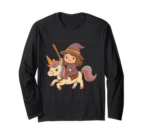 Hexe reitet EIN Einhorn Jungen Mädchen Männer Frauen Kinder Erwachsene Langarmshirt Hexe reitet EIN Einhorn Jungen Mädchen Männer Frauen Kinder Erwachsene Langarmshirt von Halloween Witch Riding A Unicorn Rainbow Shop