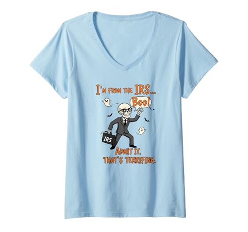 Damen Boo-Halloween, Finanzamt, Boo-IRS-Agent Köstüm, Halloween T-Shirt mit V-Ausschnitt Damen Boo-Halloween, Finanzamt, Boo-IRS-Agent Köstüm, Halloween T-Shirt mit V-Ausschnitt von Halloween Witches Gothic Clothing Accessories Gift