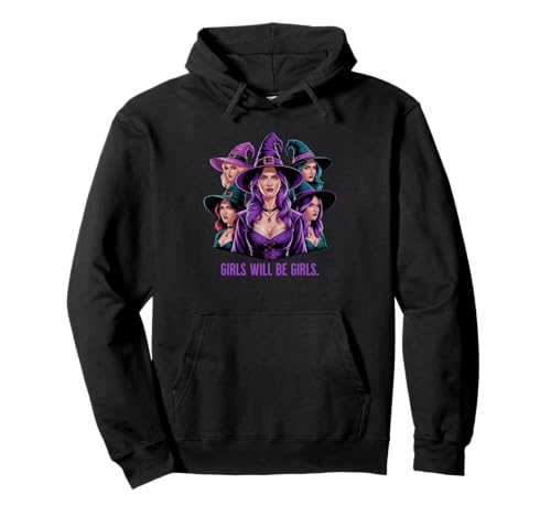 Mädchen Hexen lila Pullover Hoodie von Halloween Witches