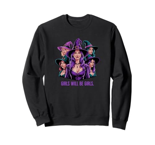 Mädchen Hexen lila Sweatshirt Mädchen Hexen lila Sweatshirt von Halloween Witches