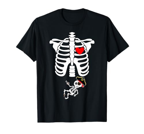 X-Ray Skelett Schwangere Baby Piraten Schwangerschaft Ankündigung T-Shirt X-Ray Skelett Schwangere Baby Piraten Schwangerschaft Ankündigung T-Shirt von Halloween X-Ray Skeleton Baby Pirate Pregnancy
