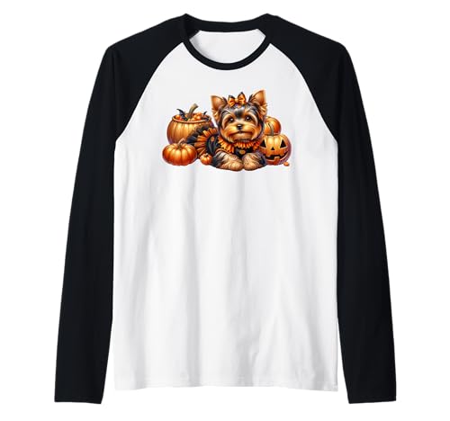 Yorkie Mom Graphic for Women Cute Halloween Dog Lover Raglan von Halloween Yorkshire Terrier Gifts For Yorkie Mom