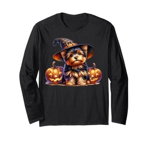 Yorkshire Terrier Dog Graphic for Women Halloween Yorkie Langarmshirt von Halloween Yorkshire Terrier Gifts For Yorkie Mom