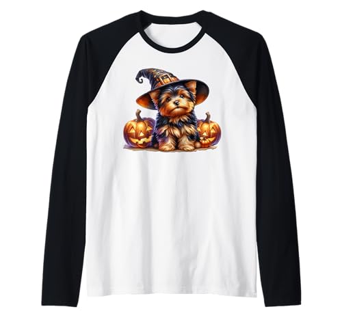 Yorkshire Terrier Dog Graphic for Women Halloween Yorkie Raglan von Halloween Yorkshire Terrier Gifts For Yorkie Mom