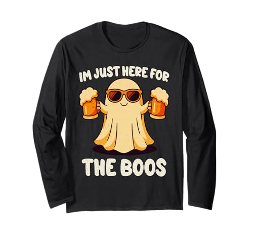 I'm Just Here for The Boos Halloween Funny Ghost Men Women Langarmshirt von Halloween Zombie Funny Spooky Season Men Women