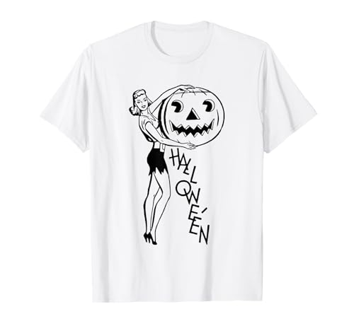 Halloween Pin-up Girl 50er Jahre Retro Vintage Kürbis für Frauen T-Shirt Halloween Pin-up Girl 50er Jahre Retro Vintage Kürbis für Frauen T-Shirt von Halloween and Fall Harvest Festival Decor & Gifts