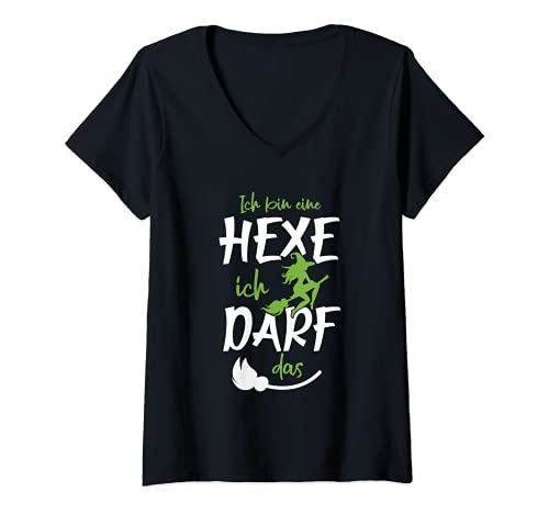 Damen Ich bin eine Hexe, ich darf das I Halloween Kostüm Witch T-Shirt mit V-Ausschnitt Damen Ich bin eine Hexe, ich darf das I Halloween Kostüm Witch T-Shirt mit V-Ausschnitt von Halloween beste Scary Shirts und Geschenke