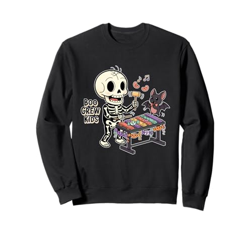 Boo Crew Kinder Skelett Xylophon Sweatshirt Boo Crew Kinder Skelett Xylophon Sweatshirt von Halloween boo crew kids skeleton music candy band