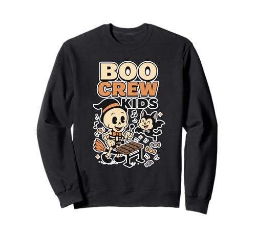 Boo Crew Kinder-Skelett-Band Sweatshirt Boo Crew Kinder-Skelett-Band Sweatshirt von Halloween boo crew kids spooky band cute skeleton