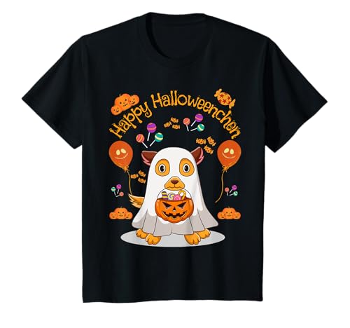 2025 Jungen und Mädchen Hund Kostüm Happy Halloween T-Shirt 2025 Jungen und Mädchen Hund Kostüm Happy Halloween T-Shirt von Halloween -chen: Lustiges Halloween Kostüm Kinder